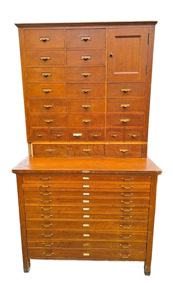 Antique Map Cabinet