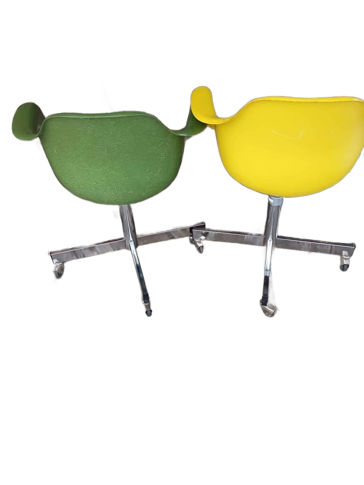 Vintage Krueger swivel coaster chairs