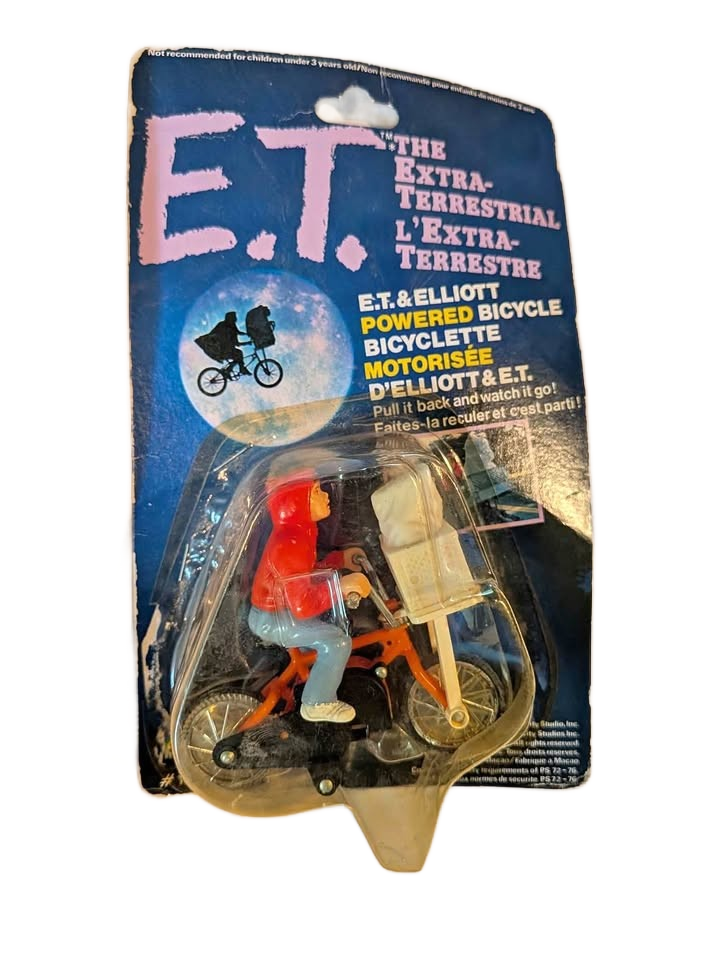 1982 E.T. and Elliot Powered Bicycle Toy in Original Package by Grand Toys