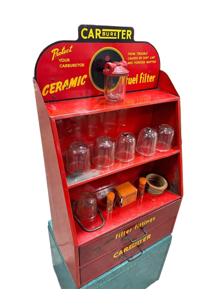 Vintage Carter Carburetor Cabinet Metal Unit 22.5” Tall