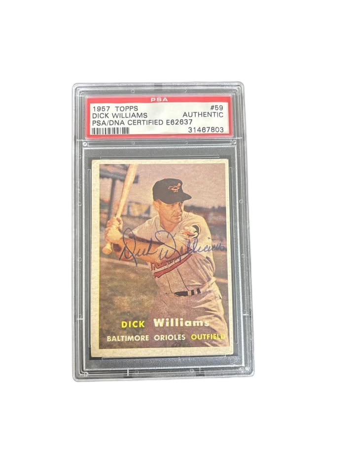 1957 Topps Dick Williams autographed baseball card