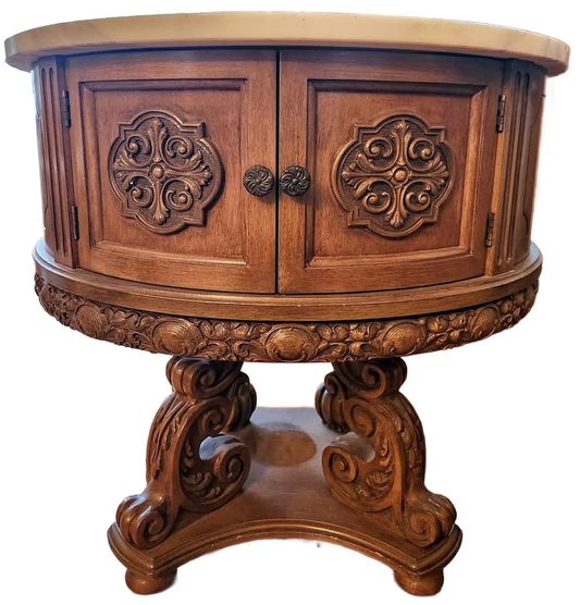 Louis XV-revival marble-top occasional side table