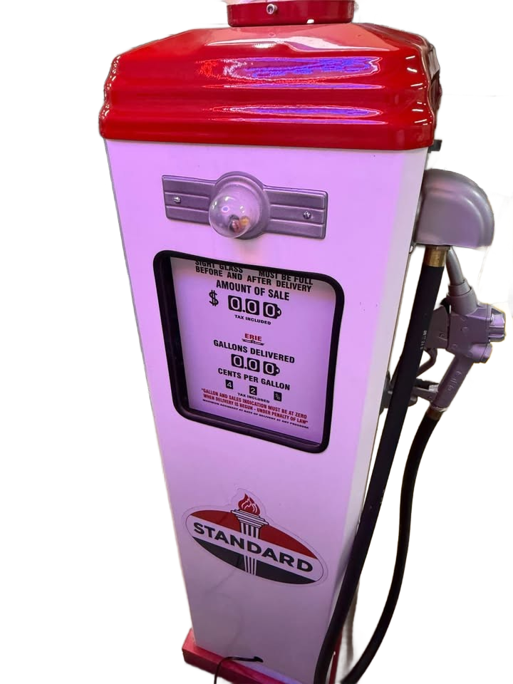 STANDARD Gas Pump – Reproduction Full-size vintage-style STANDARD reproduction pump. Lights