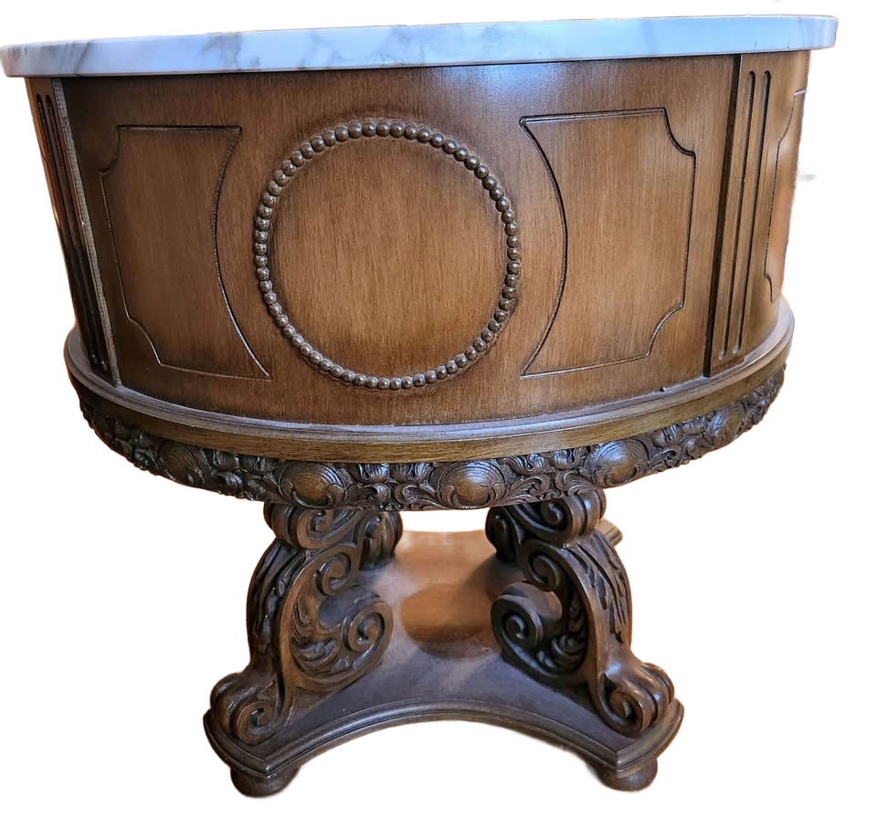 Louis XV-revival marble-top occasional side table