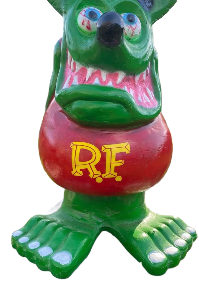 Hand Painted Cement Rat Fink