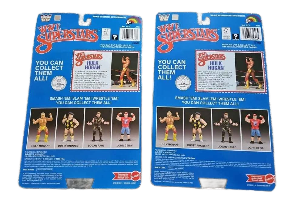 WWE LJN RETRO WRESTLING SUPERSTARS HULK HOGAN REGULAR AND CHASE BLACK CARD FIGURES SEALED