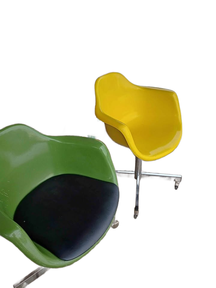 Vintage Krueger swivel coaster chairs
