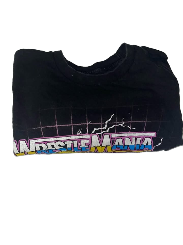 WWF WWE WRESTLEMANIA T-SHIRT MENS L Ultimate Warrior Macho Man Hotrod