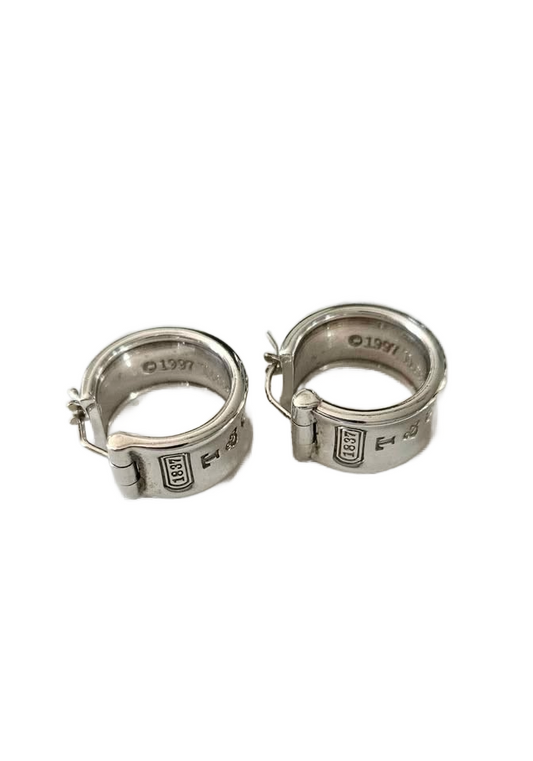 Tiffany & Co T&CO 1837 Hoop Huggie Earrings in Sterling Silver
