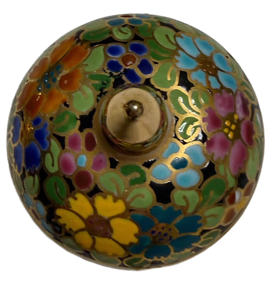 Beautiful Hand Painted Benjarong Small Trinket Jar/Dish With Lid Gold Set of 3