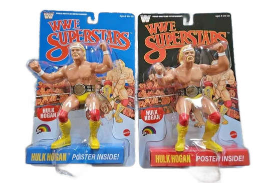 WWE LJN RETRO WRESTLING SUPERSTARS HULK HOGAN REGULAR AND CHASE BLACK CARD FIGURES SEALED