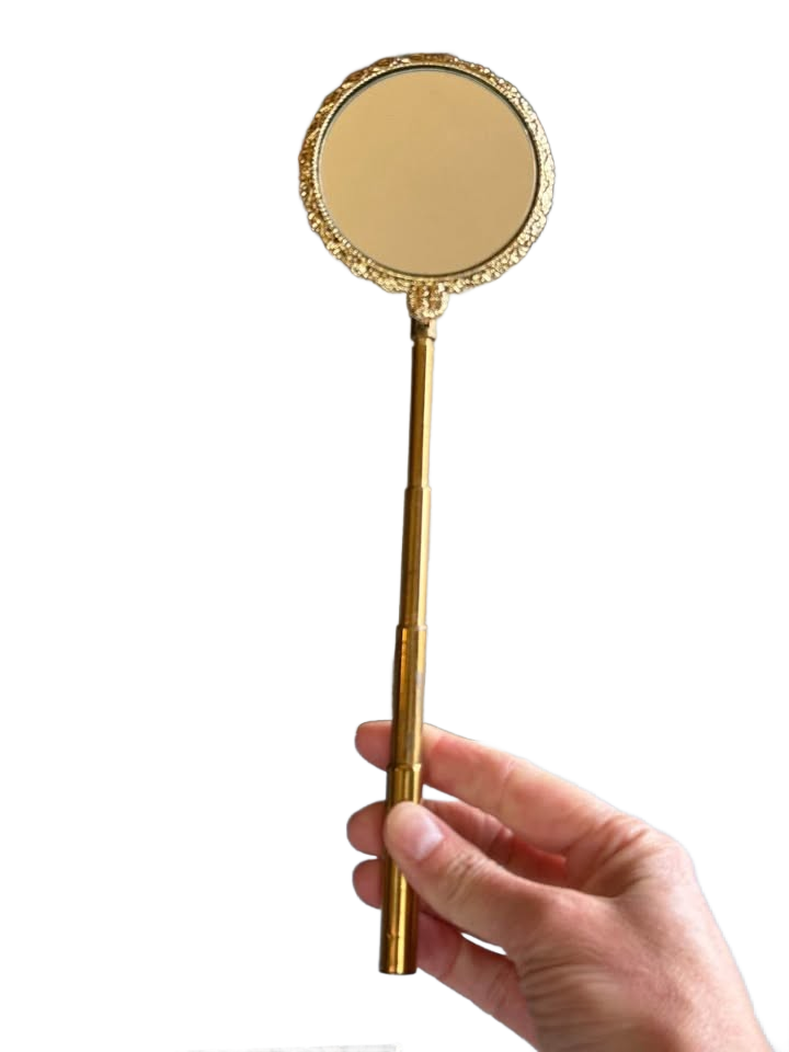 Vintage Brass Antique Telascopic Mirror with box