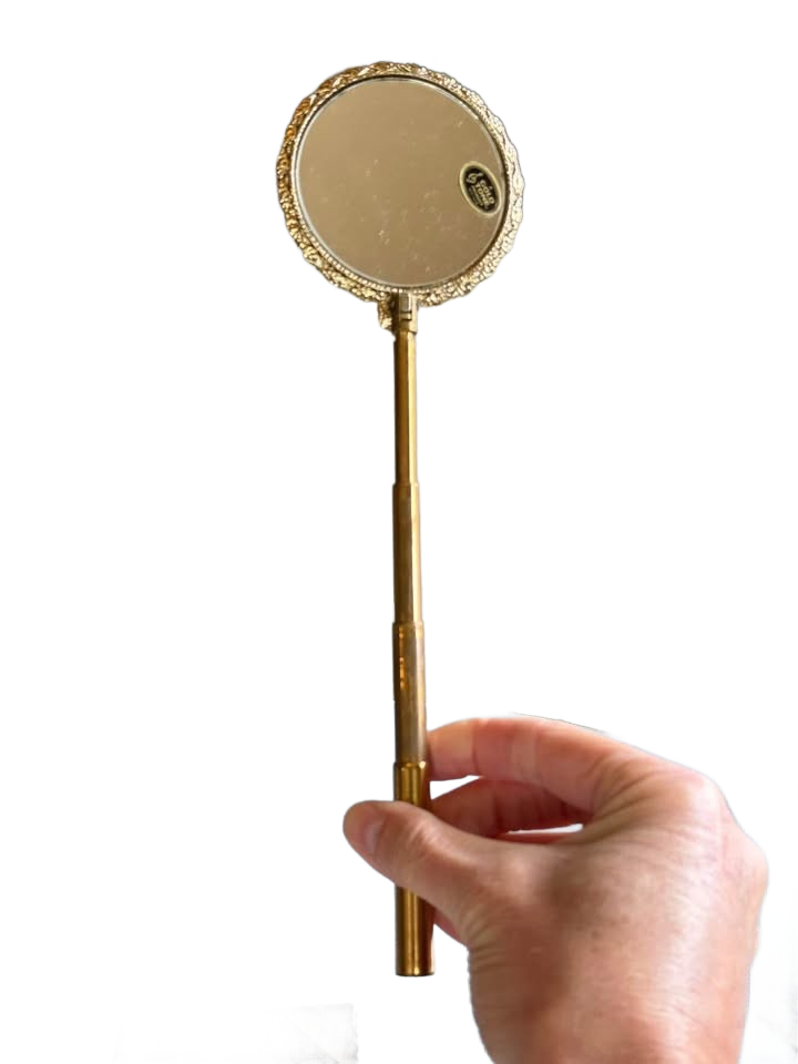 Vintage Brass Antique Telascopic Mirror with box