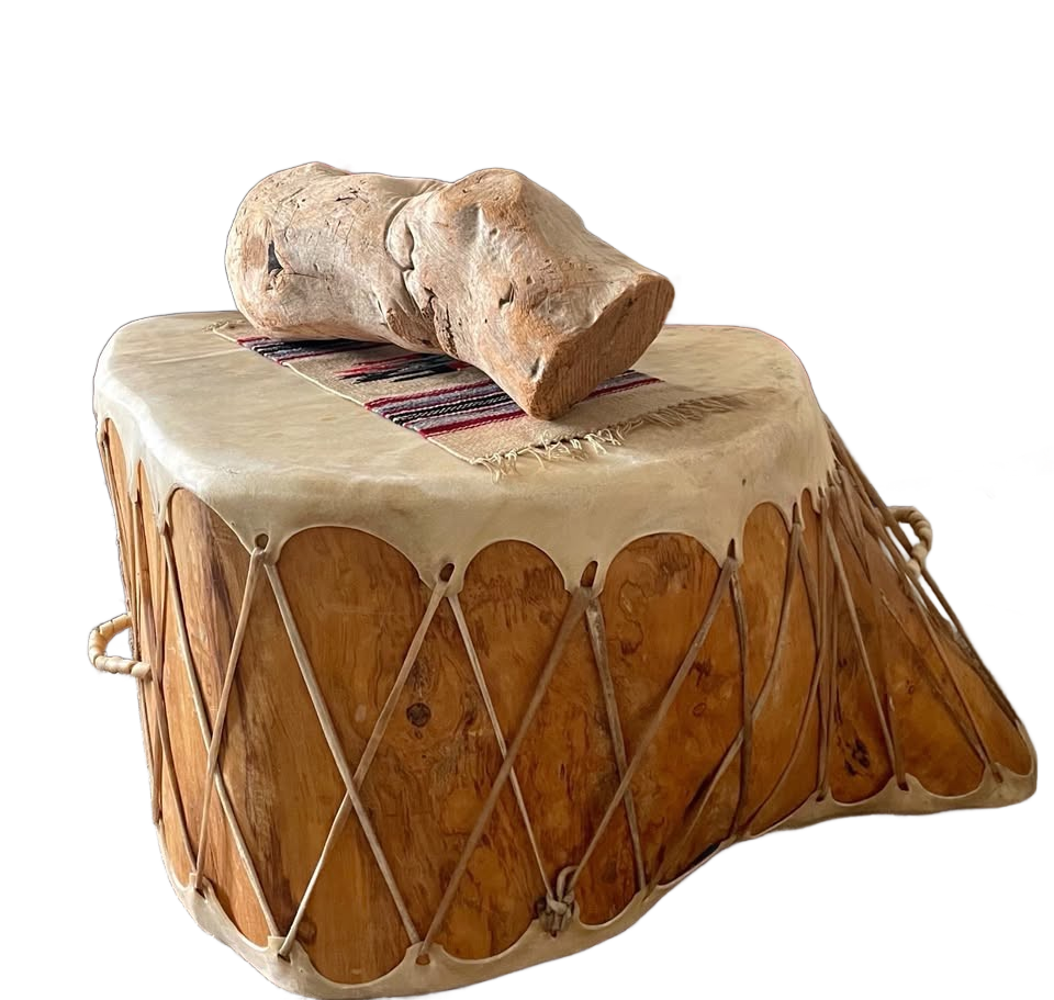 Taos Co. New Mexico, drum coffee table.