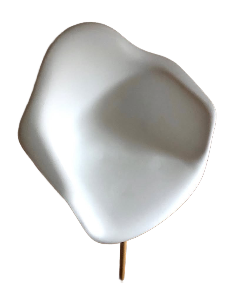 Herman Miller Eames Style White Molded Plastic Armchair