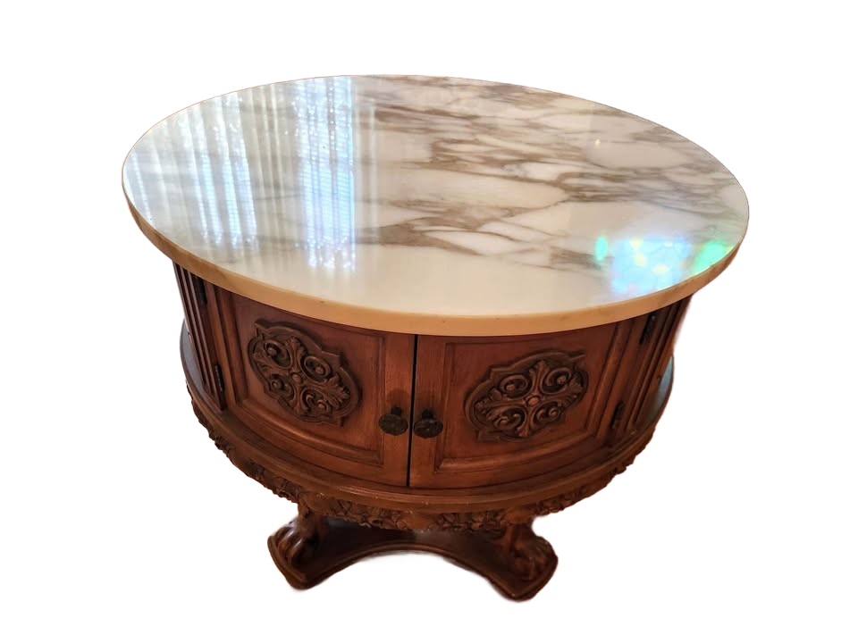 Louis XV-revival marble-top occasional side table