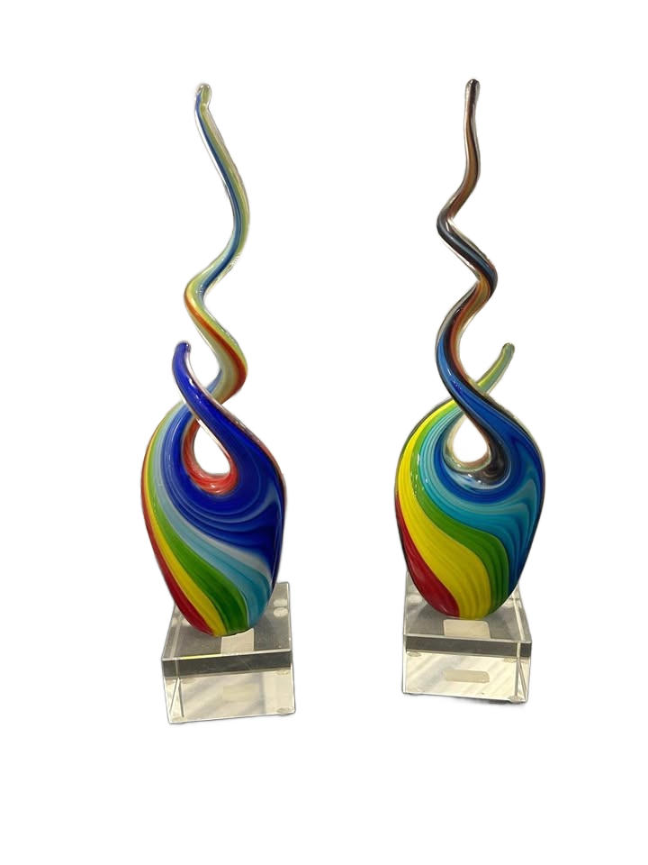 Multi color glass surf sculptures