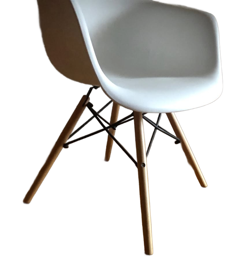 Herman Miller Eames Style White Molded Plastic Armchair