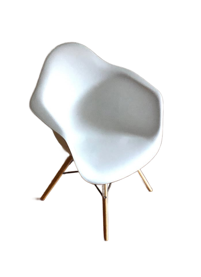 Herman Miller Eames Style White Molded Plastic Armchair