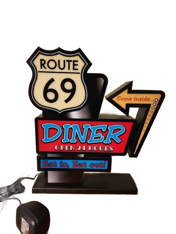 Nostalgic Reto Route 69 Diner Sign