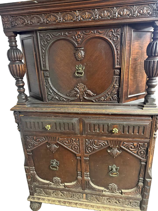 Vintage Ornate Hutch 1920s