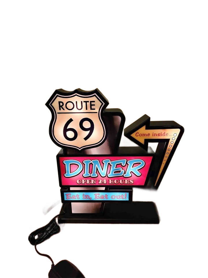 Nostalgic Reto Route 69 Diner Sign