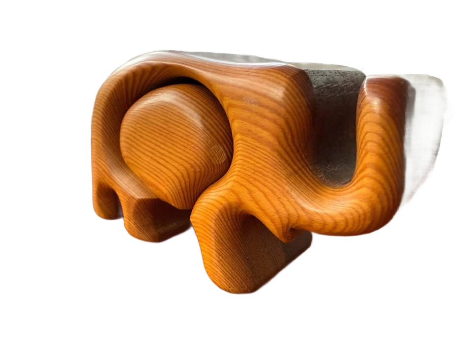 Vintage Redwood Elephant Secret Box