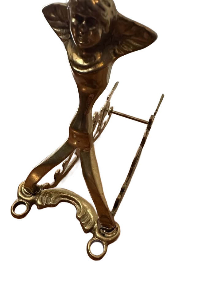 Reindeer and heavy brass sleigh of large size of 25" long VTG Christmas around the world