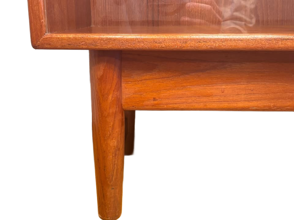 Mid-Century Danish Teak Bookcase by Povl Dinesen – Sliding Glass Doors, 1960s