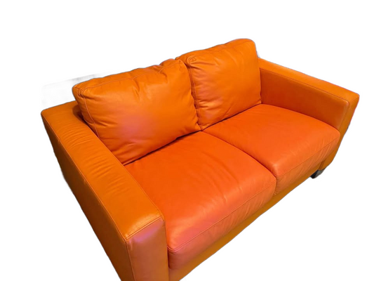 Italian leather loveseat and accent chair