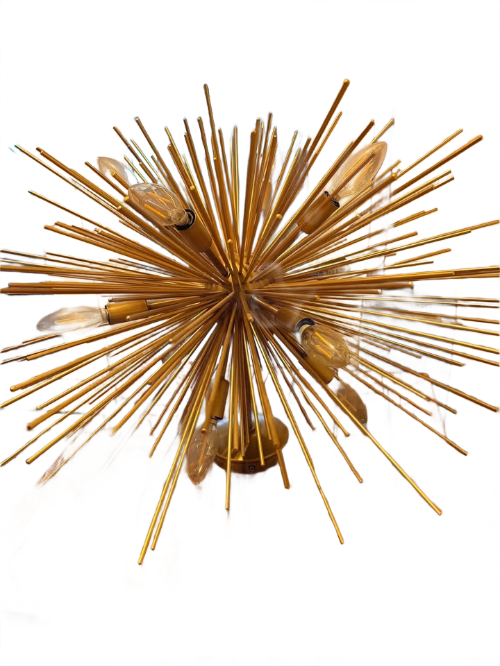 Mid Century Brass Sputnik/ Starburst light fixture