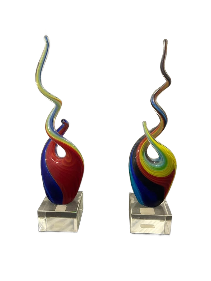 Multi color glass surf sculptures
