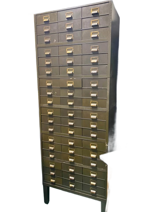 1920s ART METAL Co 54 drawer industrial steel file cabinet