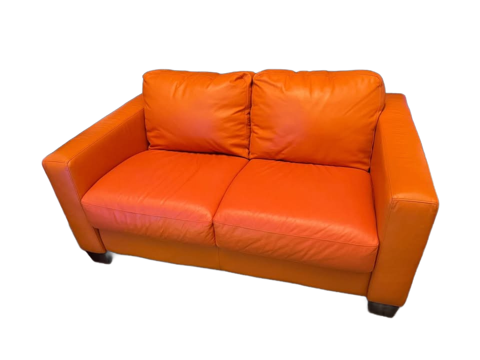 Italian leather loveseat and accent chair