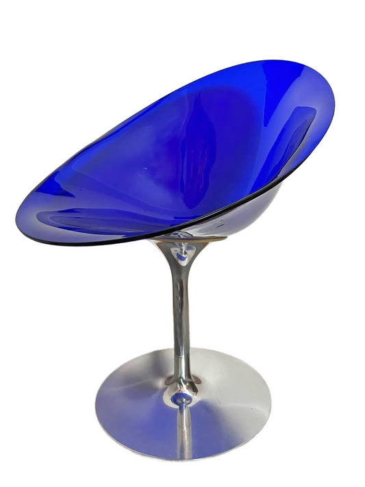 Vintage Space Age Cobalt Blue Eros Kartell Accent Chair