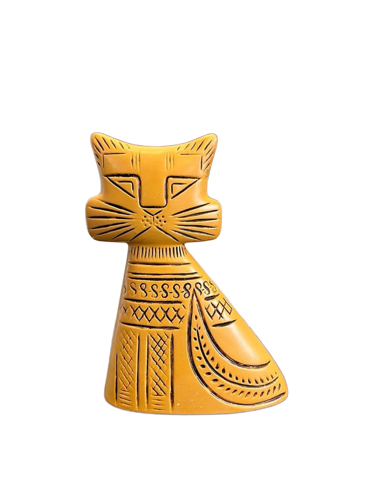 Vintage Mid-Century Modern “ The Turnabout Cat “ ceramic figurine by Hedi Schoop