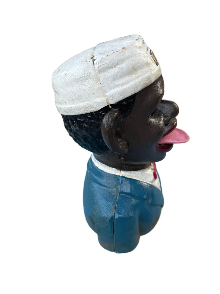 JE Stevens Vintage Man Cast Iron Bank