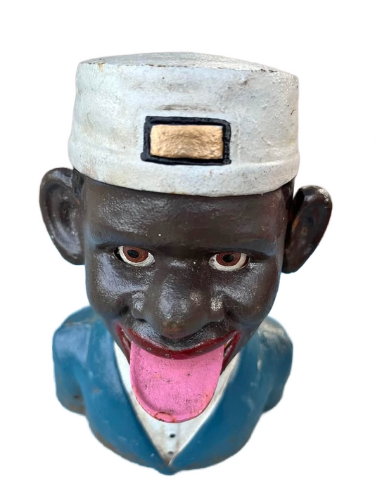 JE Stevens Vintage Man Cast Iron Bank