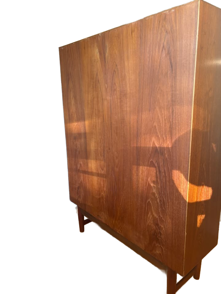 Mid-Century Danish Teak Bookcase by Povl Dinesen – Sliding Glass Doors, 1960s