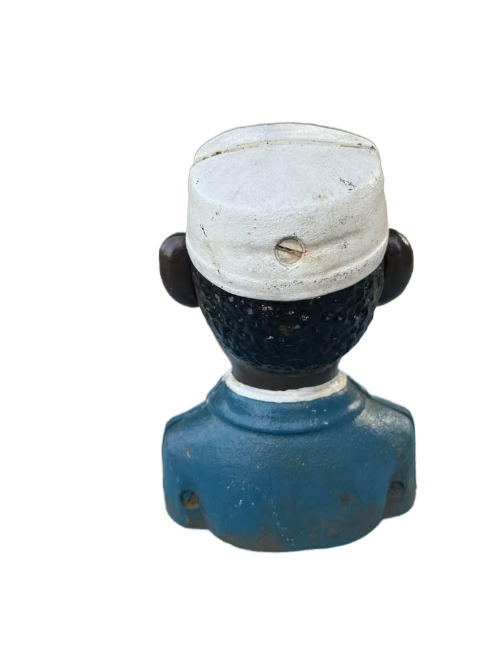 JE Stevens Vintage Man Cast Iron Bank