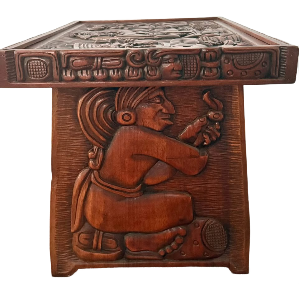 Stunning 1960s Aztec/Mayan Figures Carved table