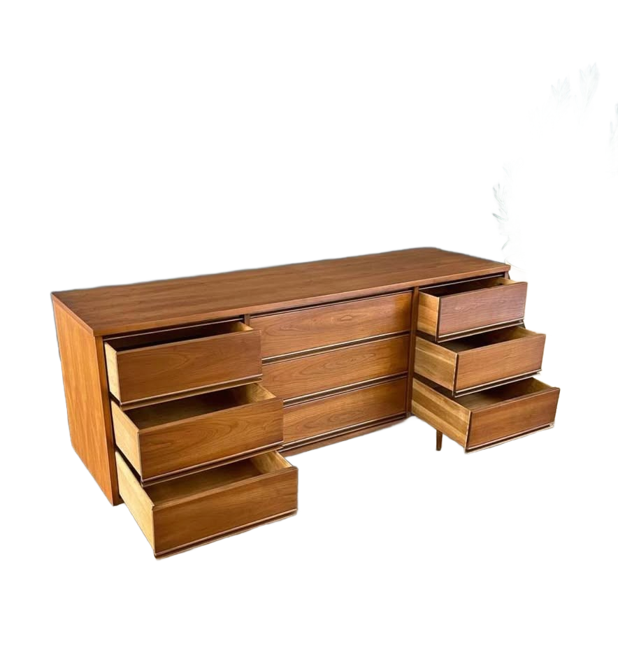 9-Drawer Wood Dresser / Console Table – Sturdy & Great Storage