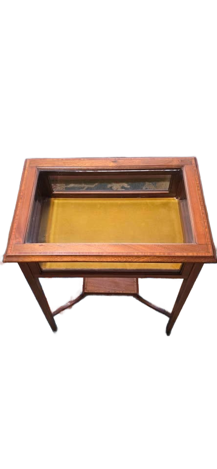 Antique Edwardian Inlaid Mahogany Bijouterie Display Table 1900-1910 England