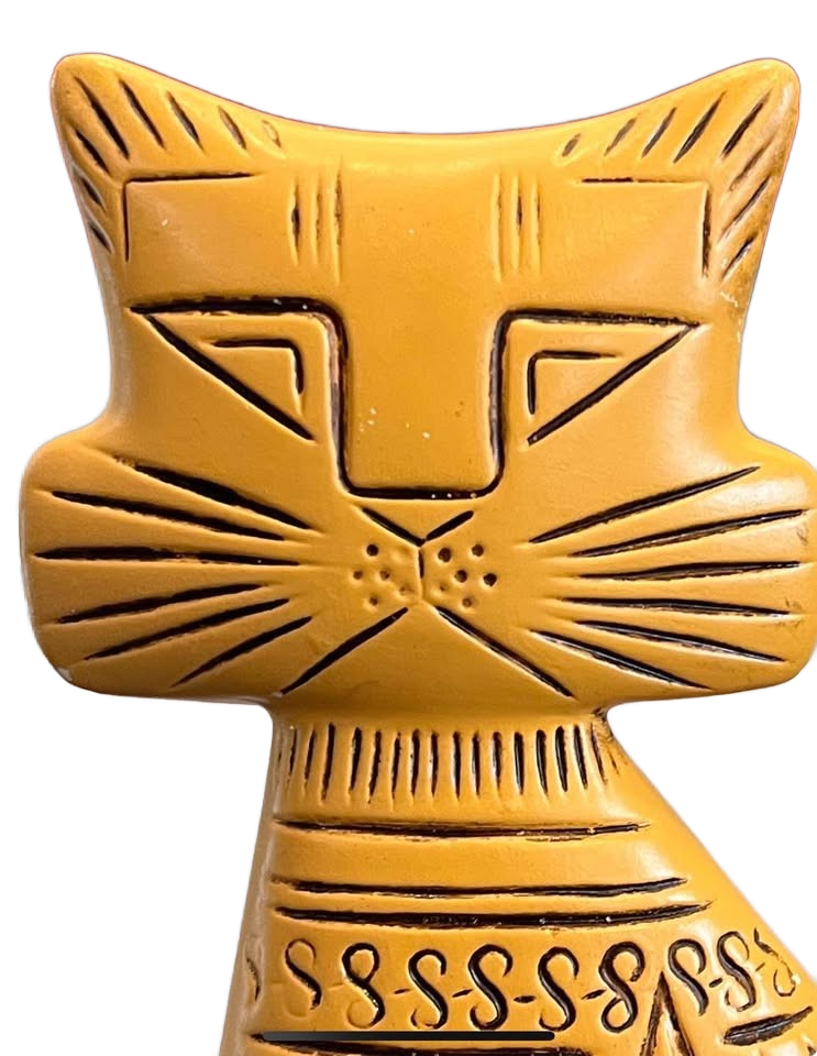 Vintage Mid-Century Modern “ The Turnabout Cat “ ceramic figurine by Hedi Schoop