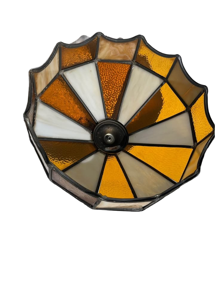 Pair of vintage stained glass lights, Tiffany style
