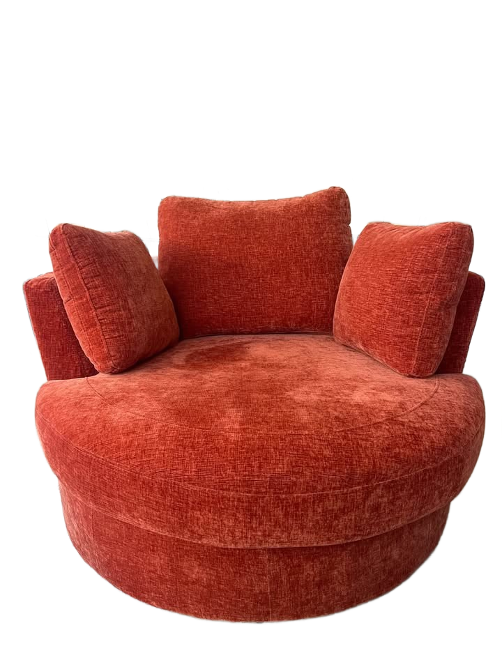 Cozy Red Accent Chair 360 Swivel