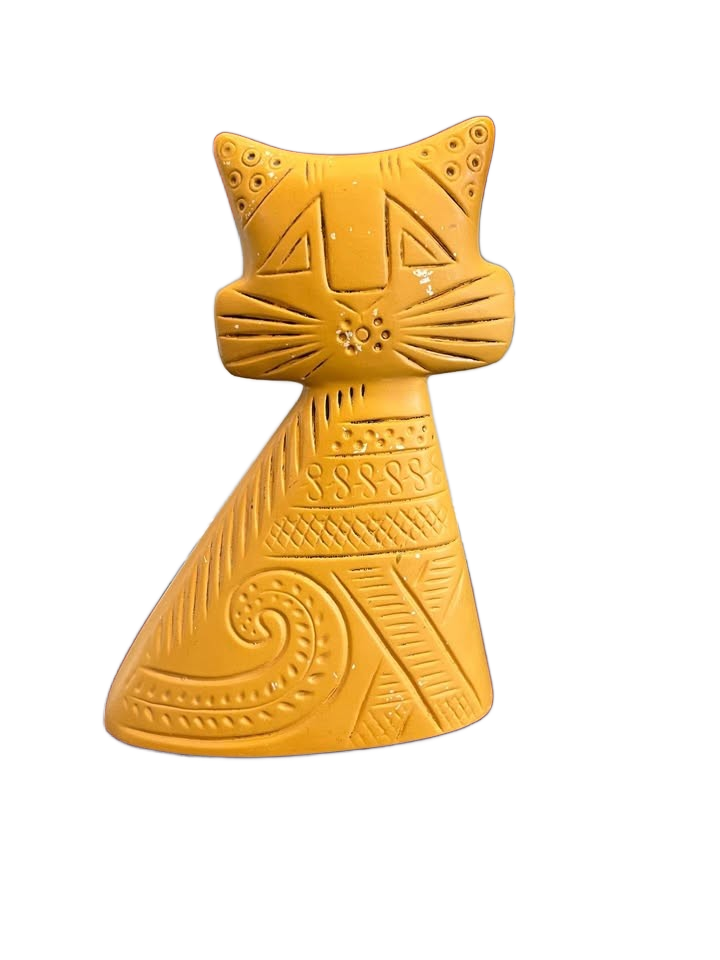 Vintage Mid-Century Modern “ The Turnabout Cat “ ceramic figurine by Hedi Schoop