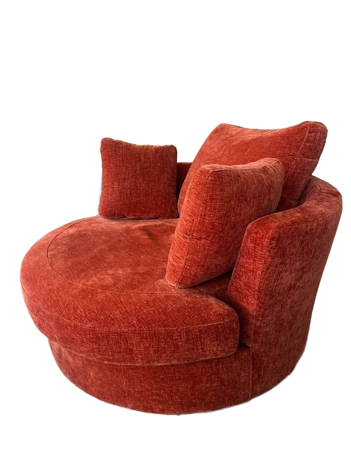 Cozy Red Accent Chair 360 Swivel