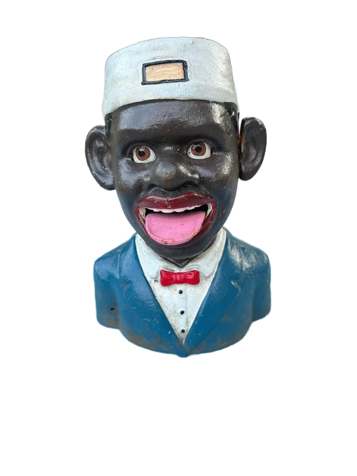 JE Stevens Vintage Man Cast Iron Bank