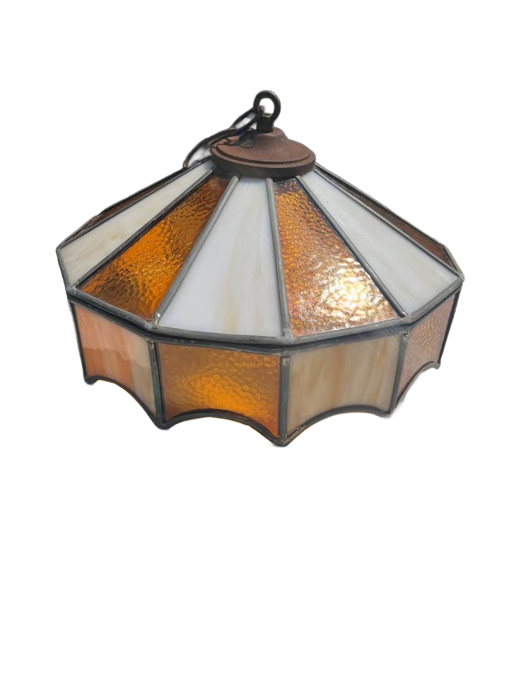 Pair of vintage stained glass lights, Tiffany style